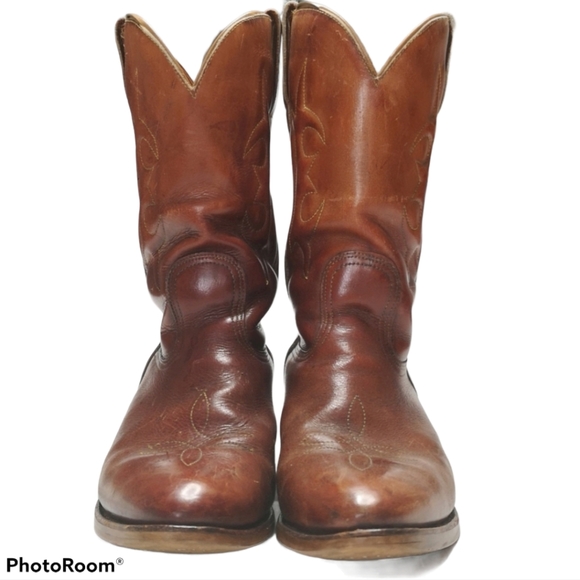 Vintage Leather Western Cowboy Boots Brazil Men's